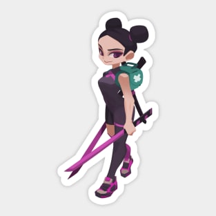 Dual Katana girl Sticker